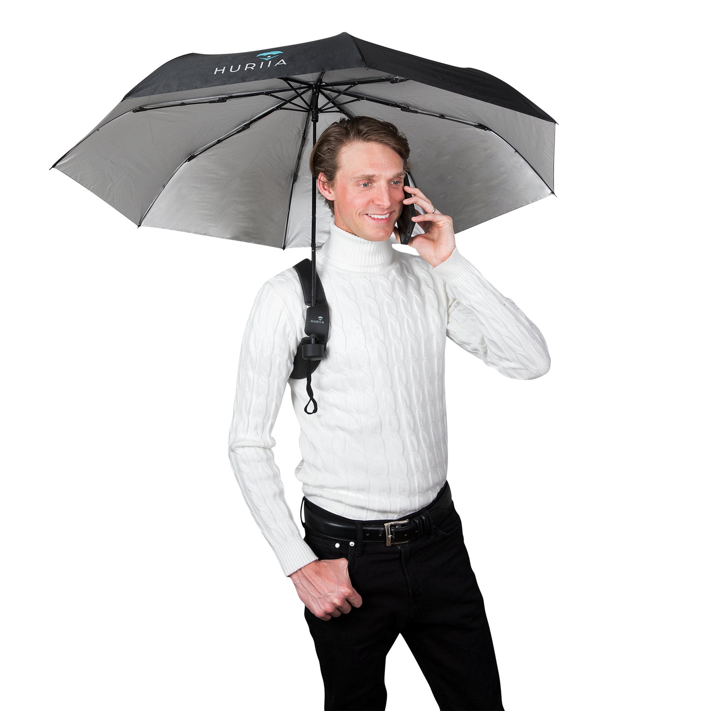 Silver Black UV Umbrella